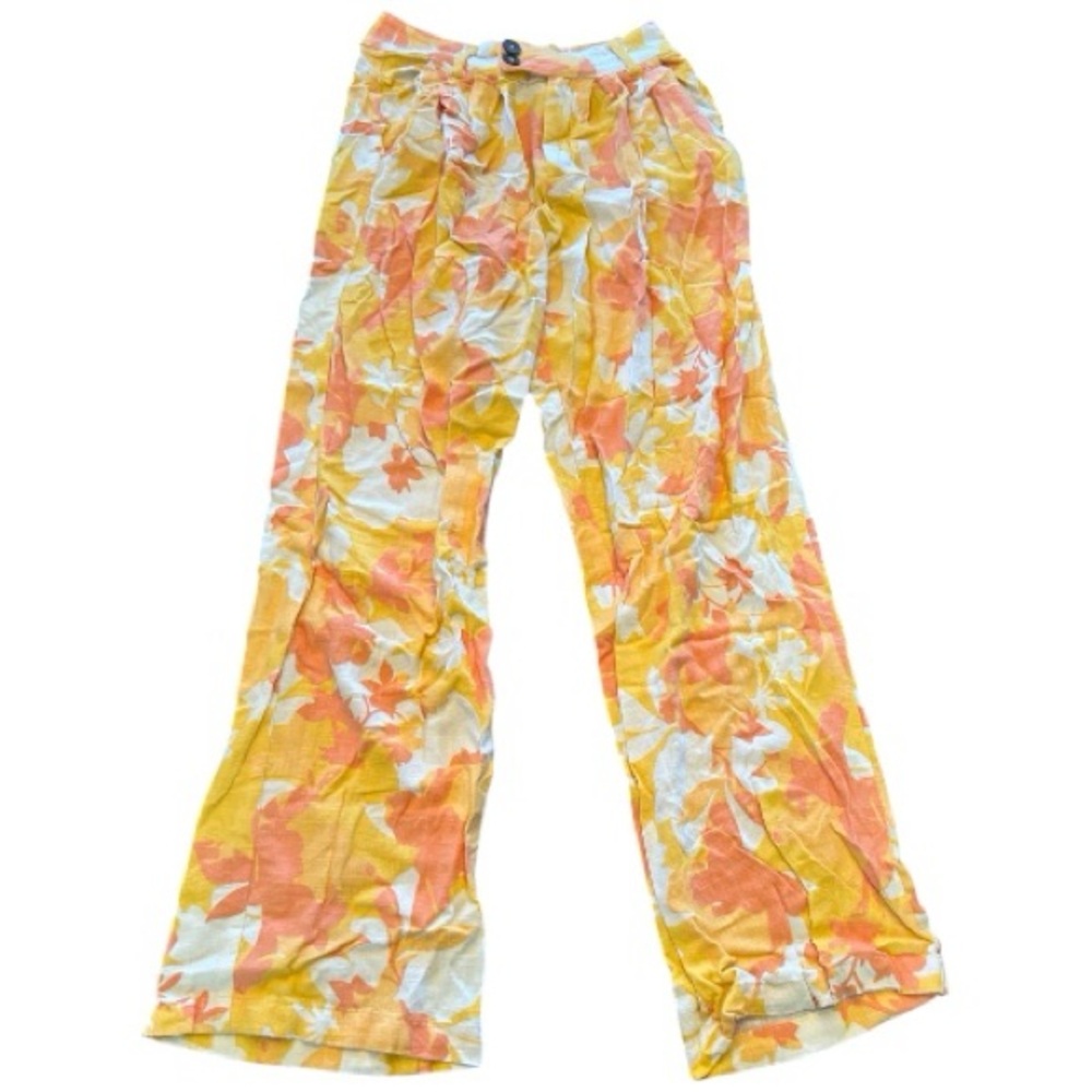 Stillwater floral orange yellow white pants beach
